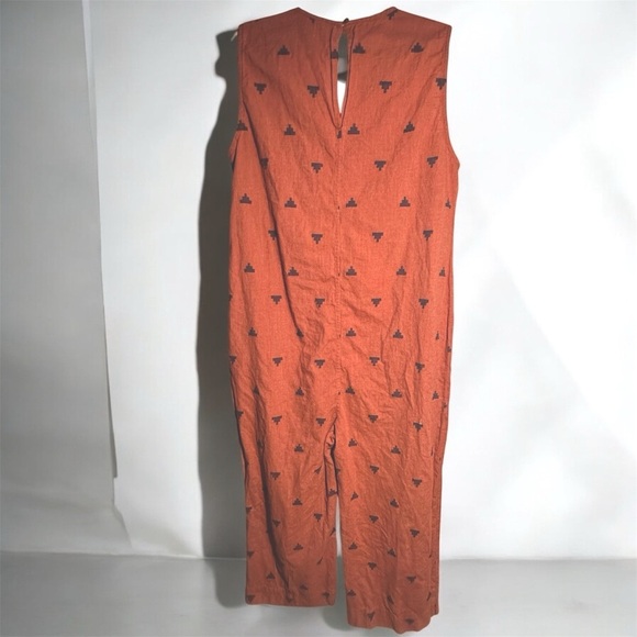 Oversized Bridge & Burn Sustainable Orange Aztec Sleeveless Jumpsuit L Overalls - Picture 2 of 6